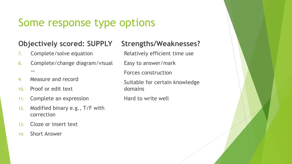 some response type options
