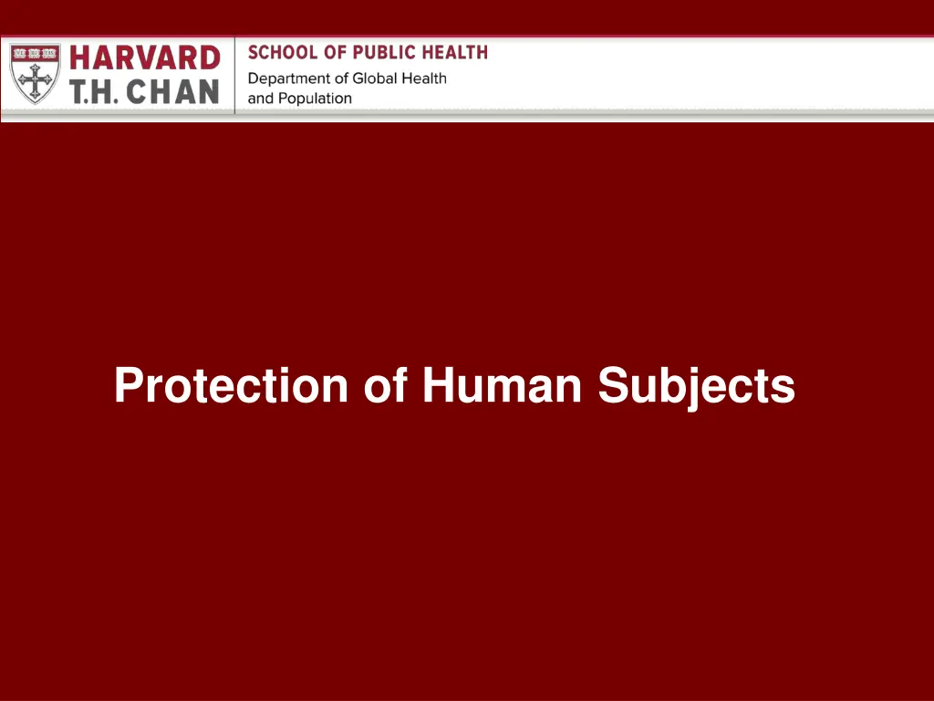 protection of human subjects