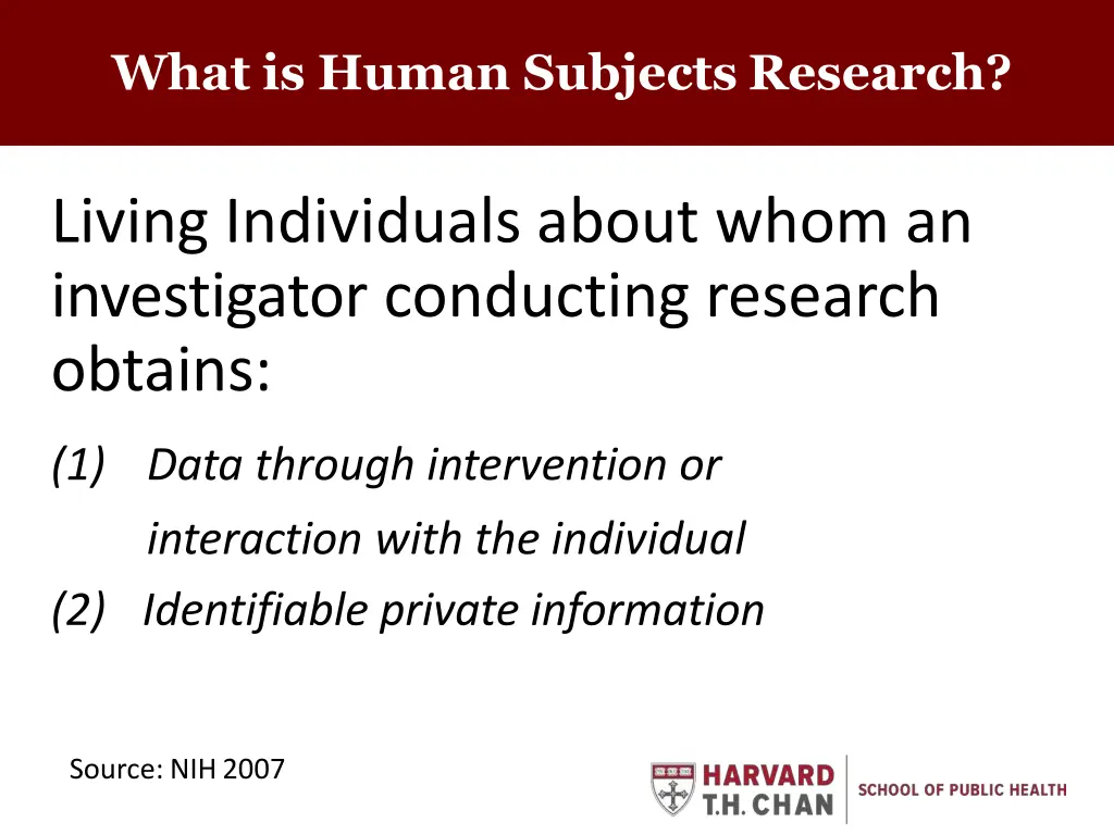 what is human subjects research