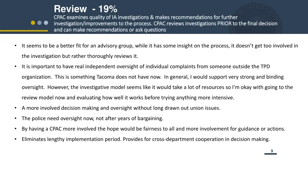 review 19 cpac examines quality