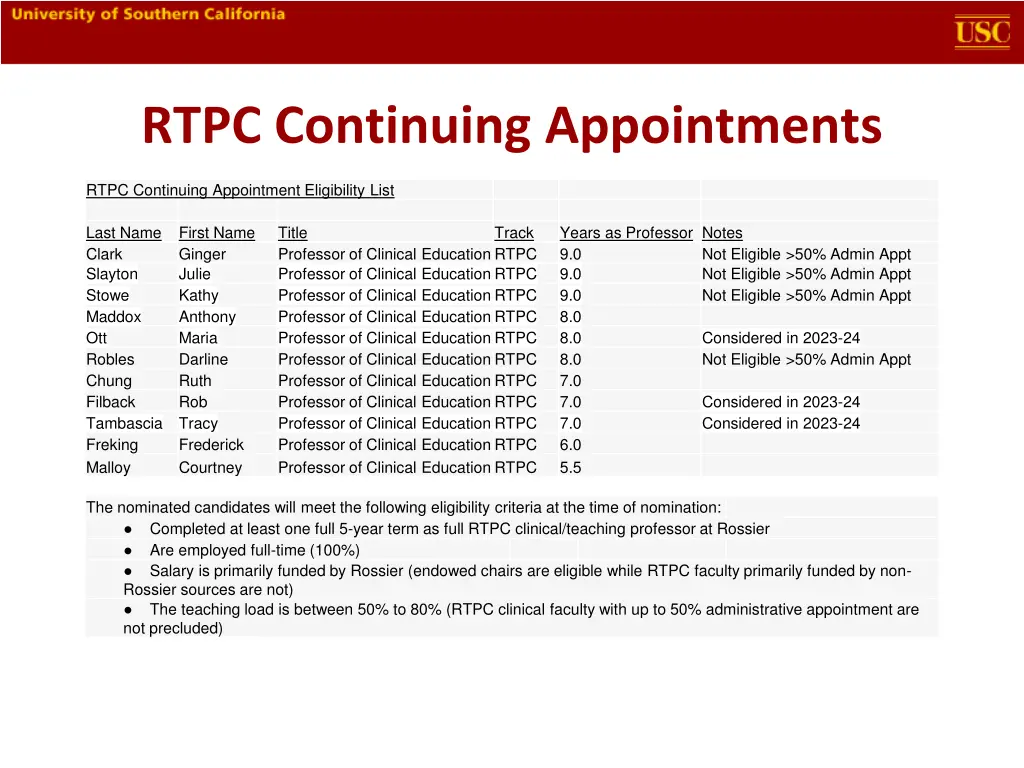 rtpc continuing appointments