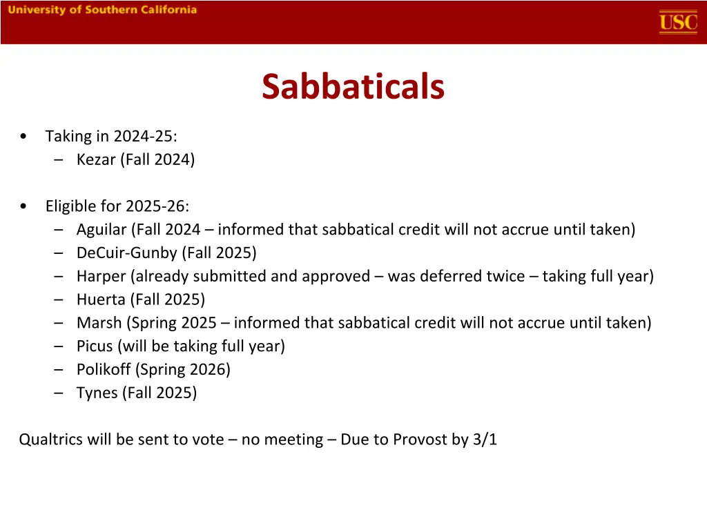 sabbaticals