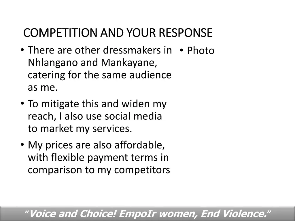competition and your response competition