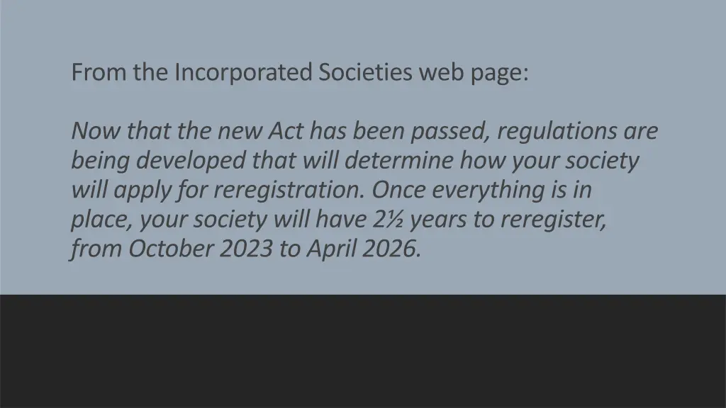 from the incorporated societies web page