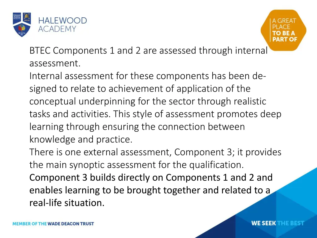 btec components 1 and 2 are assessed through