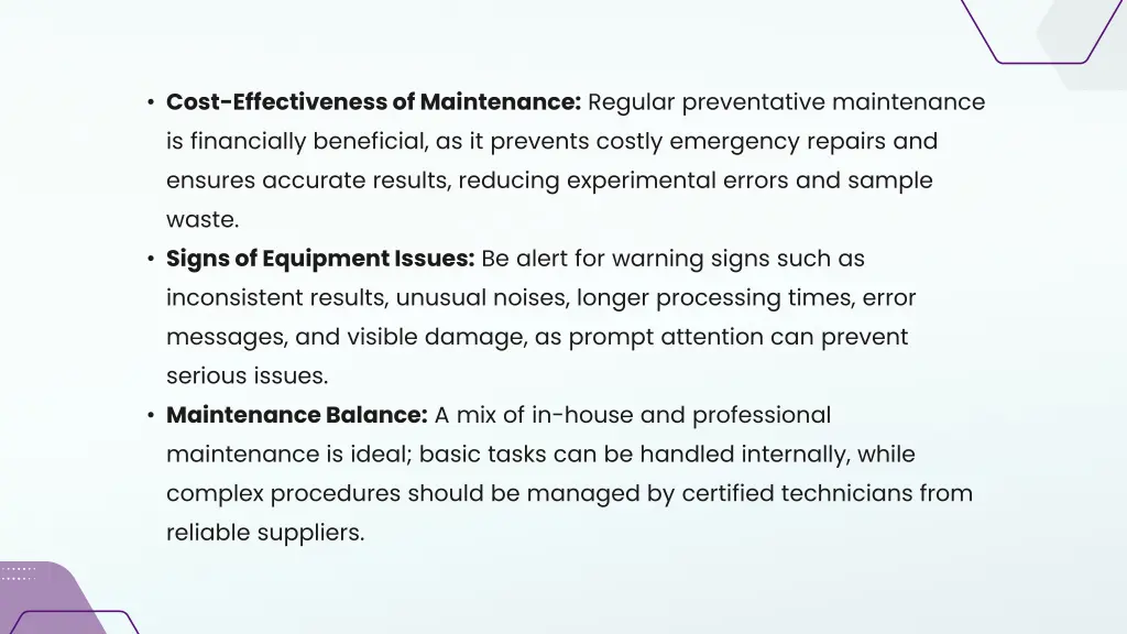 cost effectiveness of maintenance regular