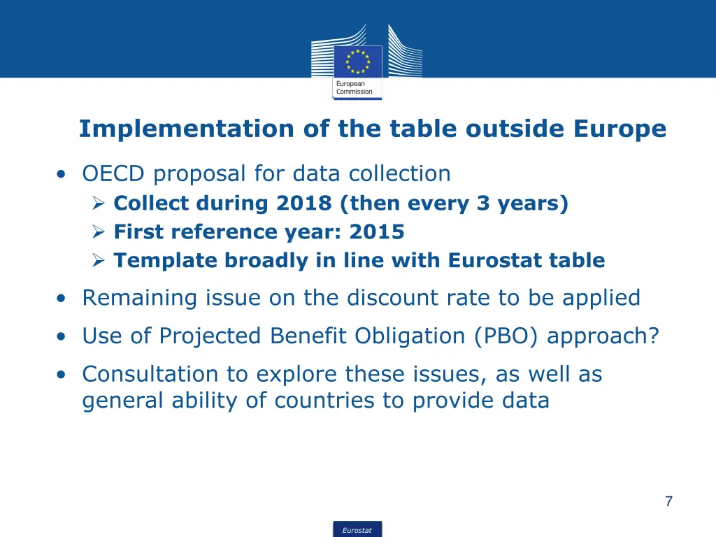 implementation of the table outside europe