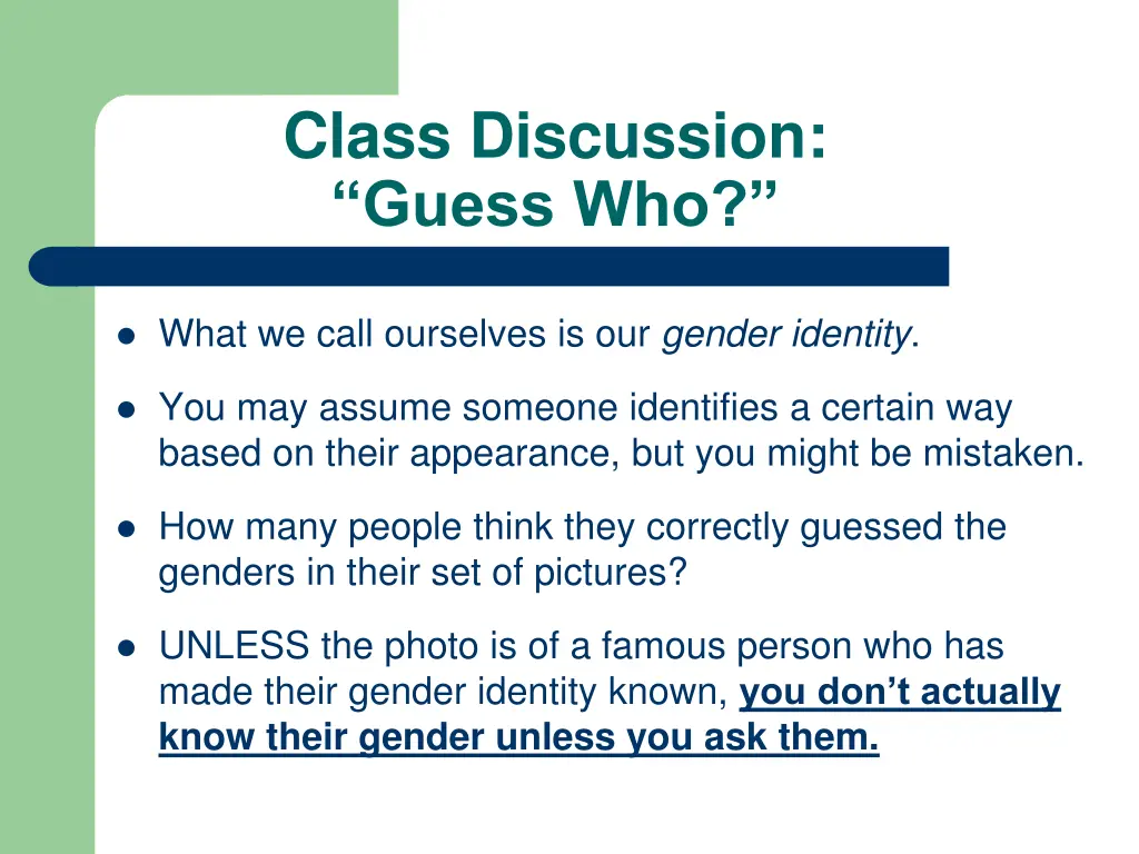 class discussion guess who