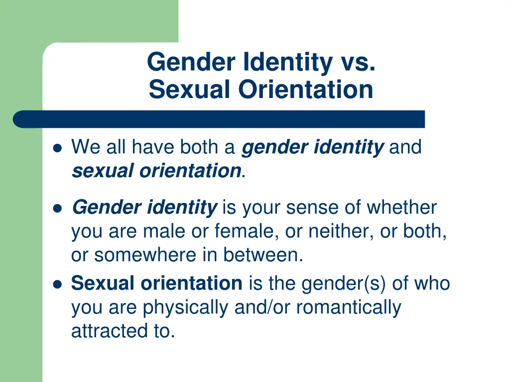 gender identity vs sexual orientation