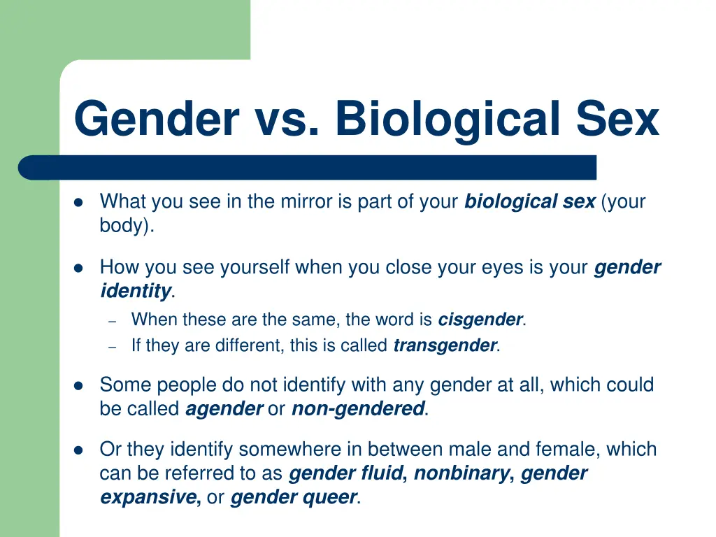 gender vs biological sex