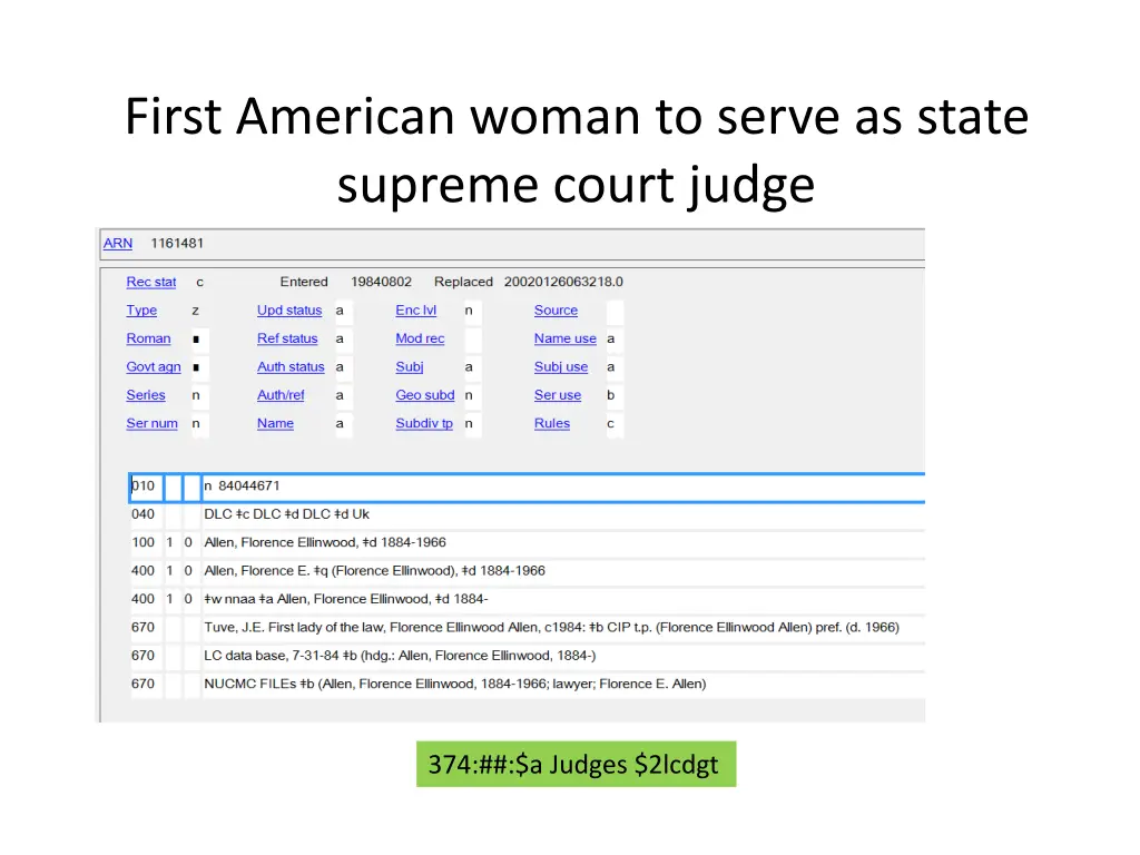first american woman to serve as state supreme