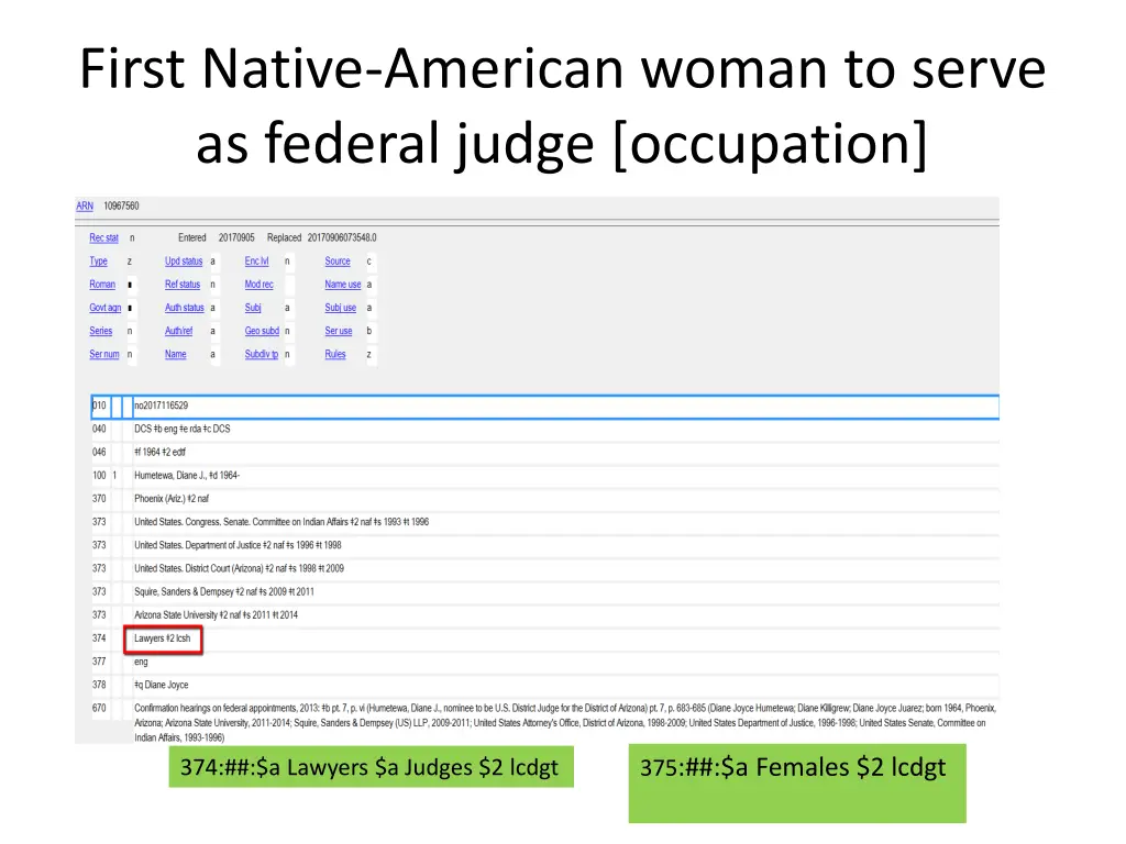 first native american woman to serve as federal 1