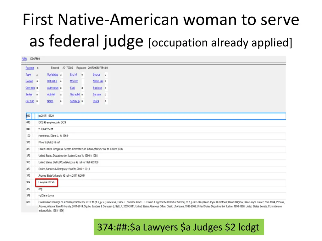 first native american woman to serve as federal