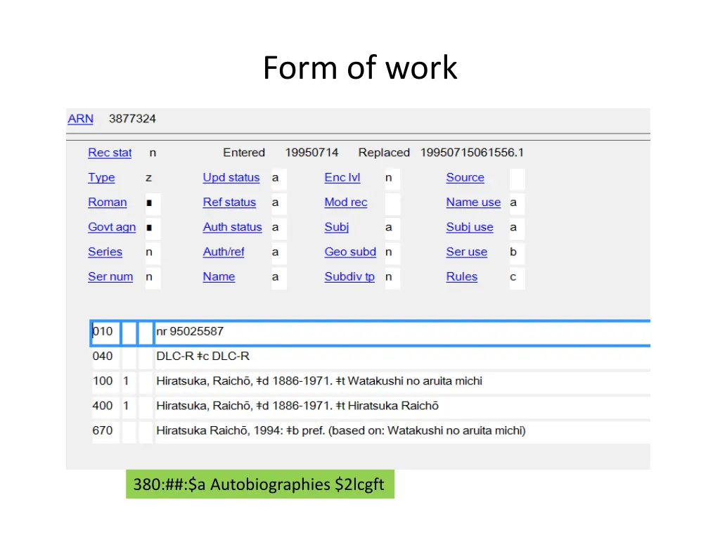 form of work