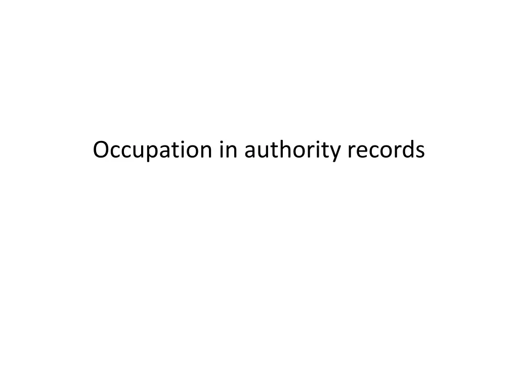 occupation in authority records