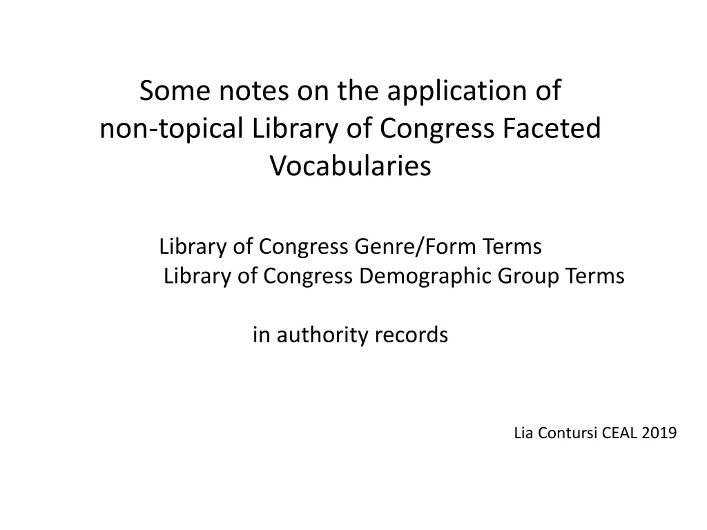 some notes on the application of non topical