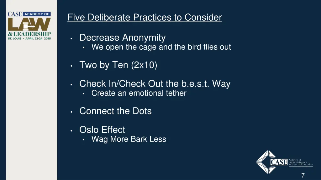five deliberate practices to consider