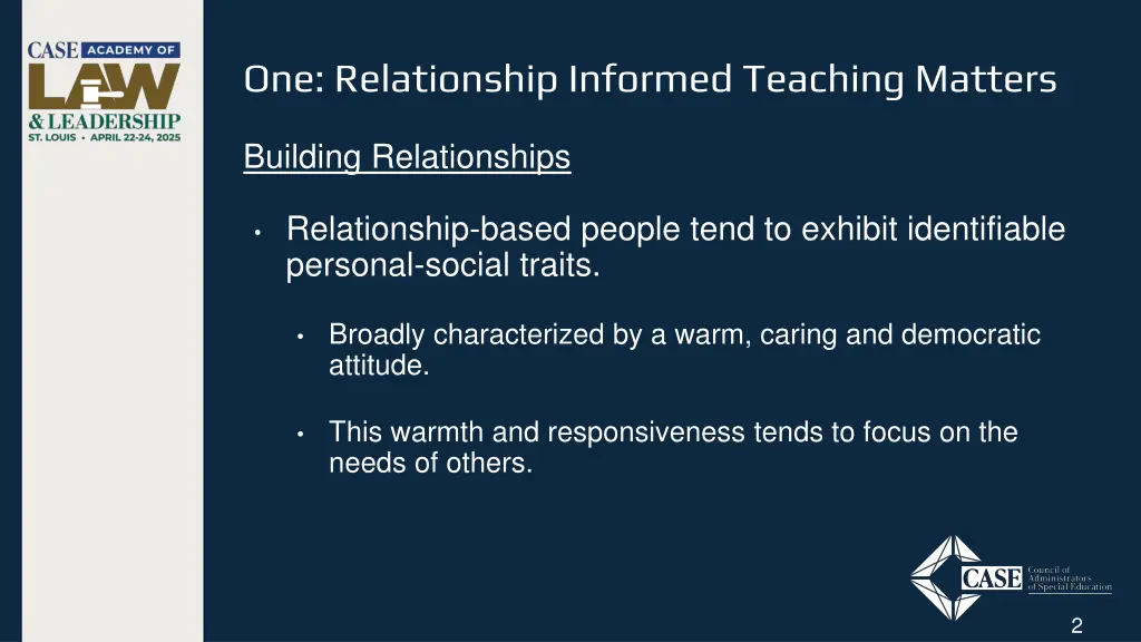 one relationship informed teaching matters