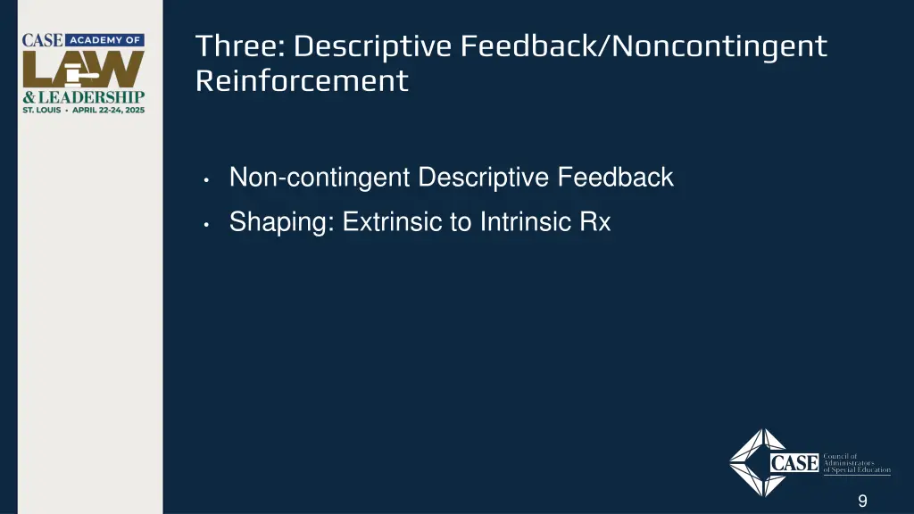 three descriptive feedback noncontingent