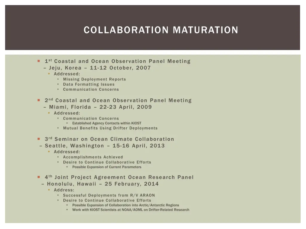 collaboration maturation