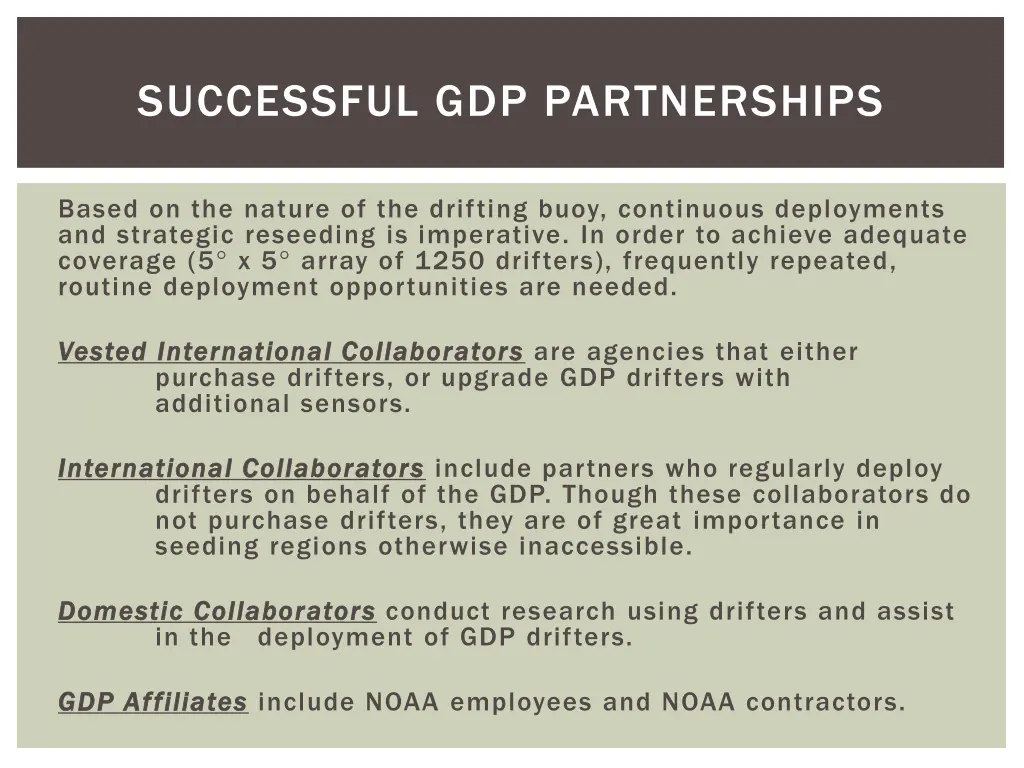 successful gdp partnerships