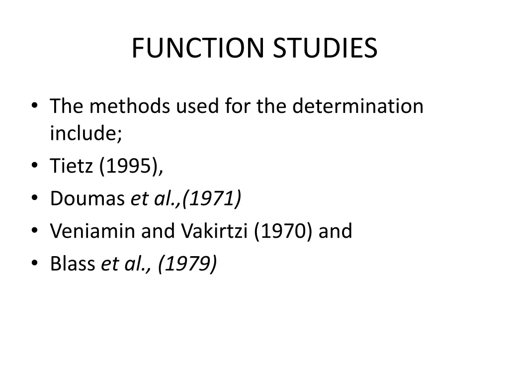 function studies