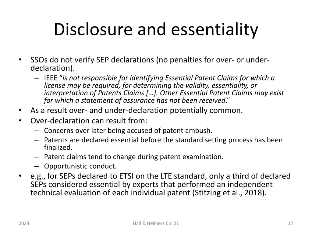 disclosure and essentiality 2
