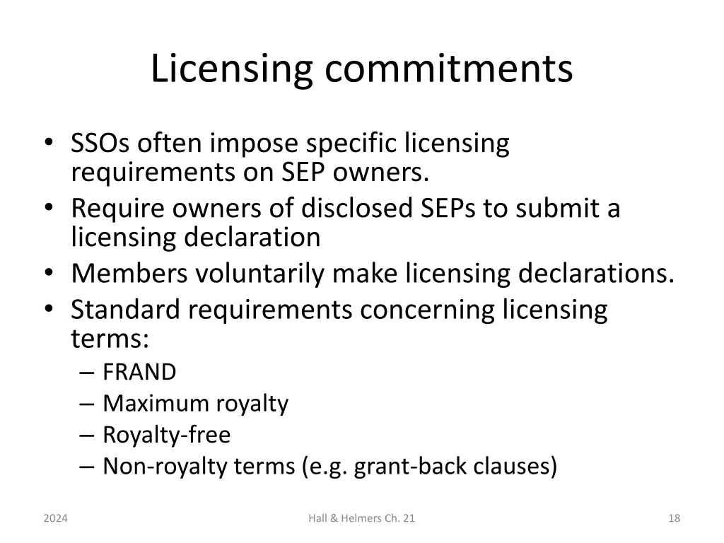 licensing commitments