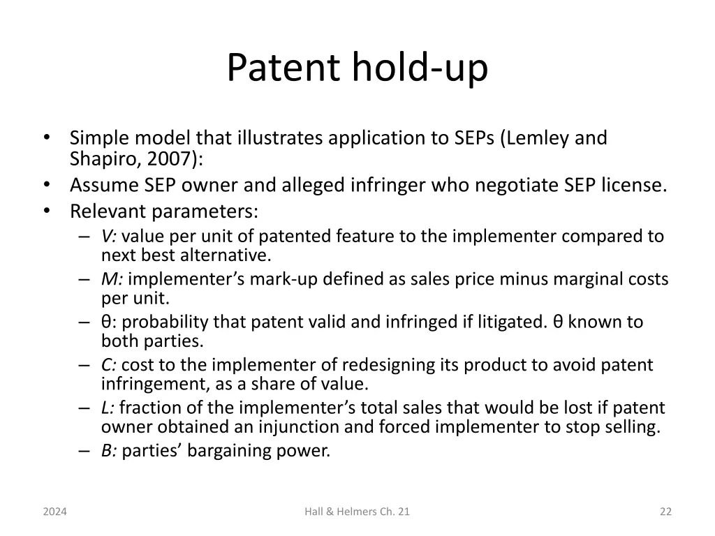 patent hold up
