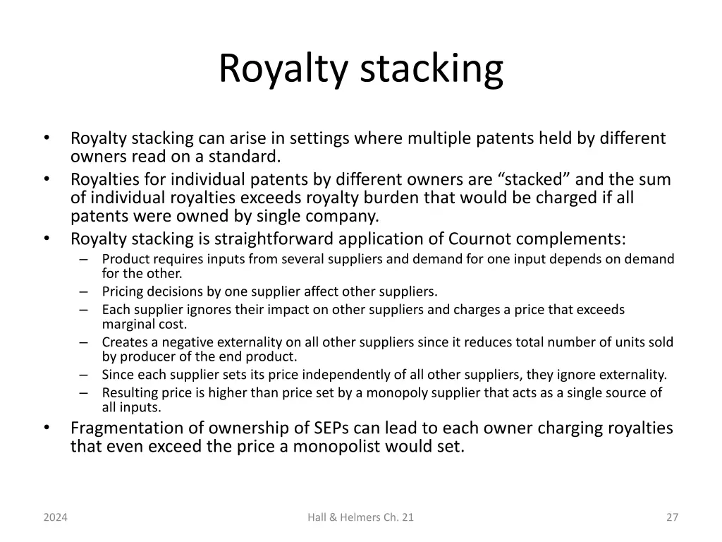 royalty stacking