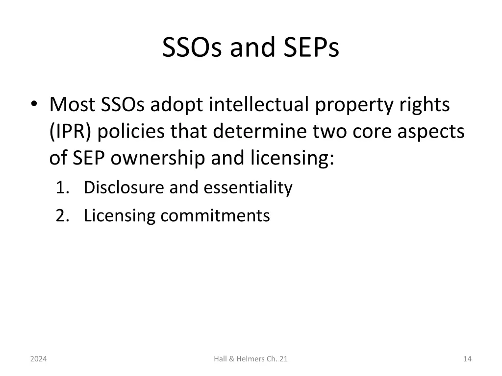 ssos and seps 1