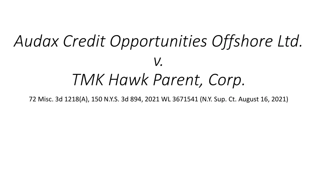 audax credit opportunities offshore