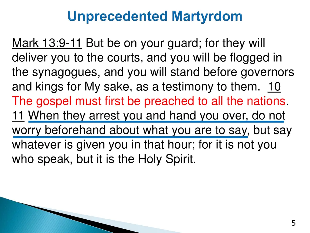 mark 13 9 11 but be on your guard for they will