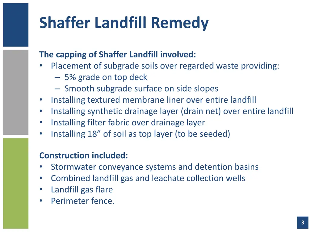 shaffer landfill remedy