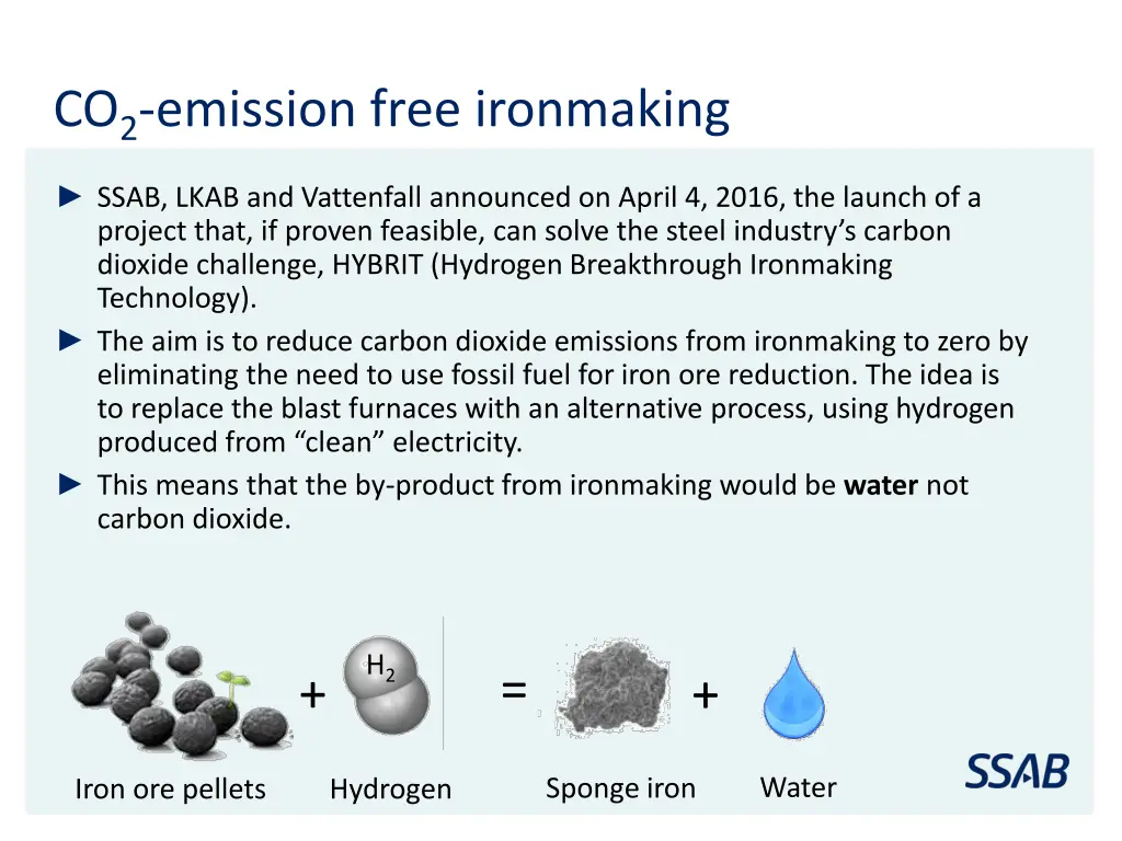 co 2 emission free ironmaking