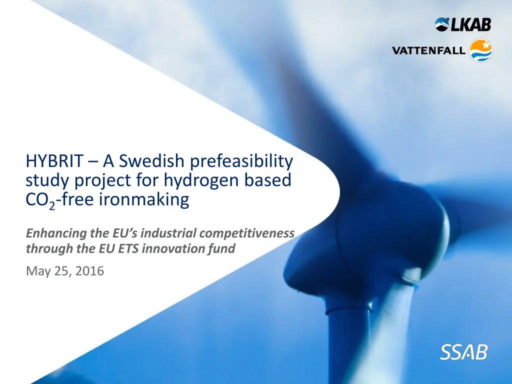 hybrit a swedish prefeasibility study project