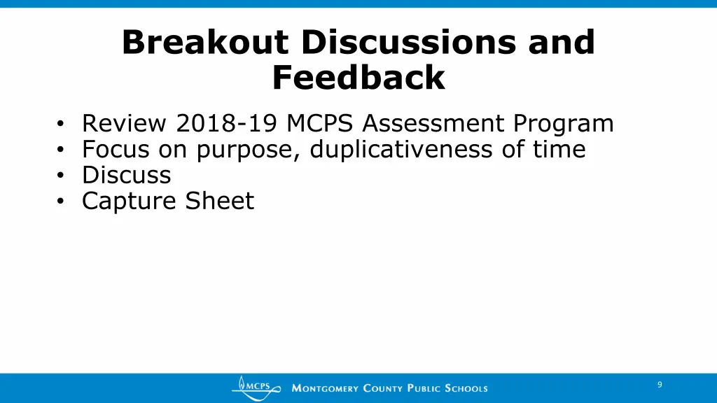breakout discussions and feedback review 2018
