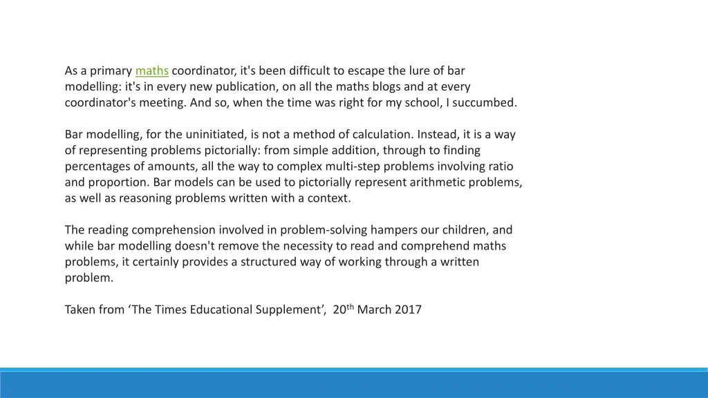 as a primary maths coordinator it s been