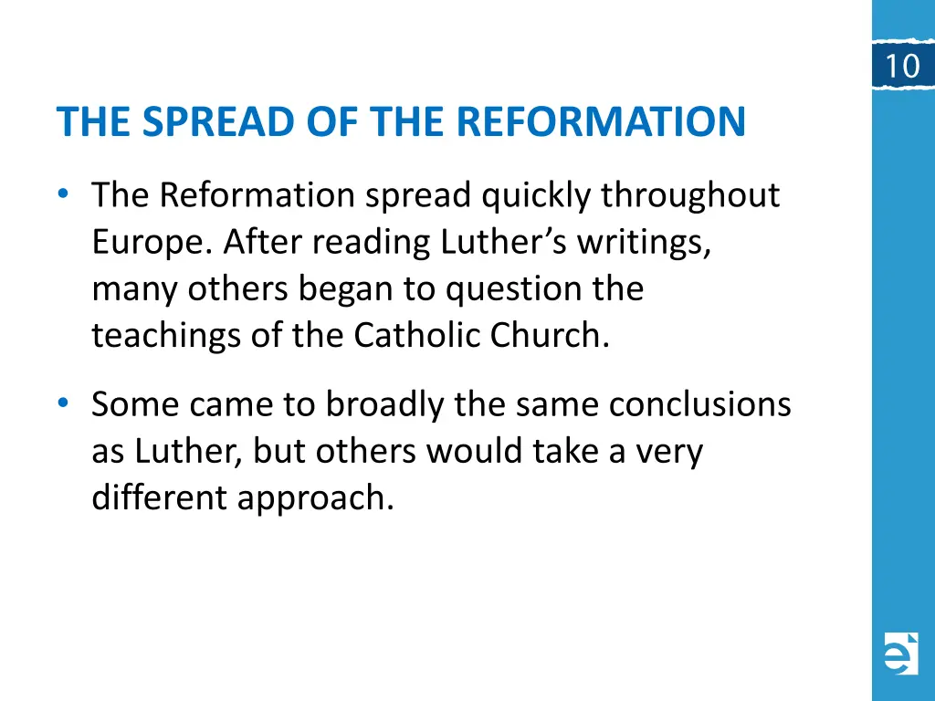 the spread of the reformation 1