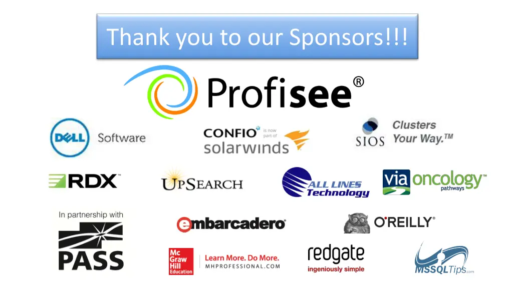 thank you to our sponsors