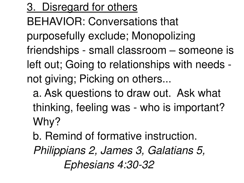 3 disregard for others behavior conversations