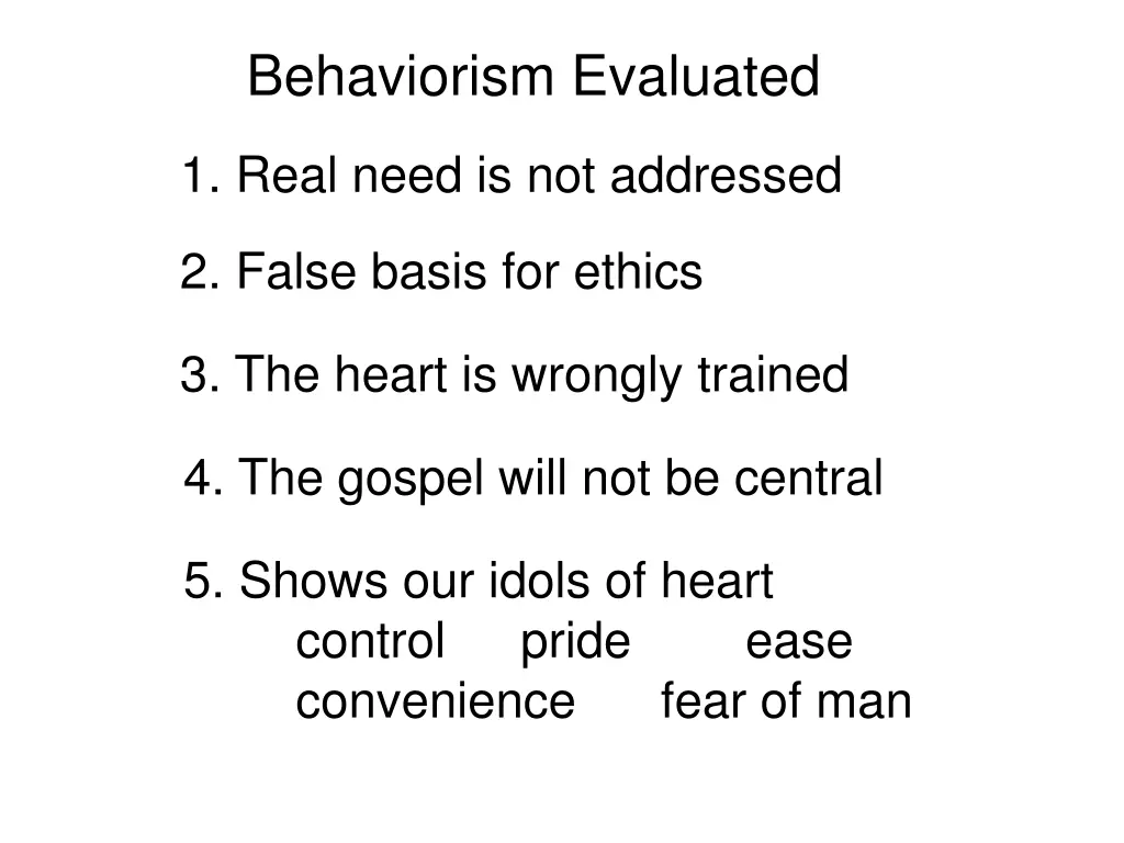 behaviorism evaluated