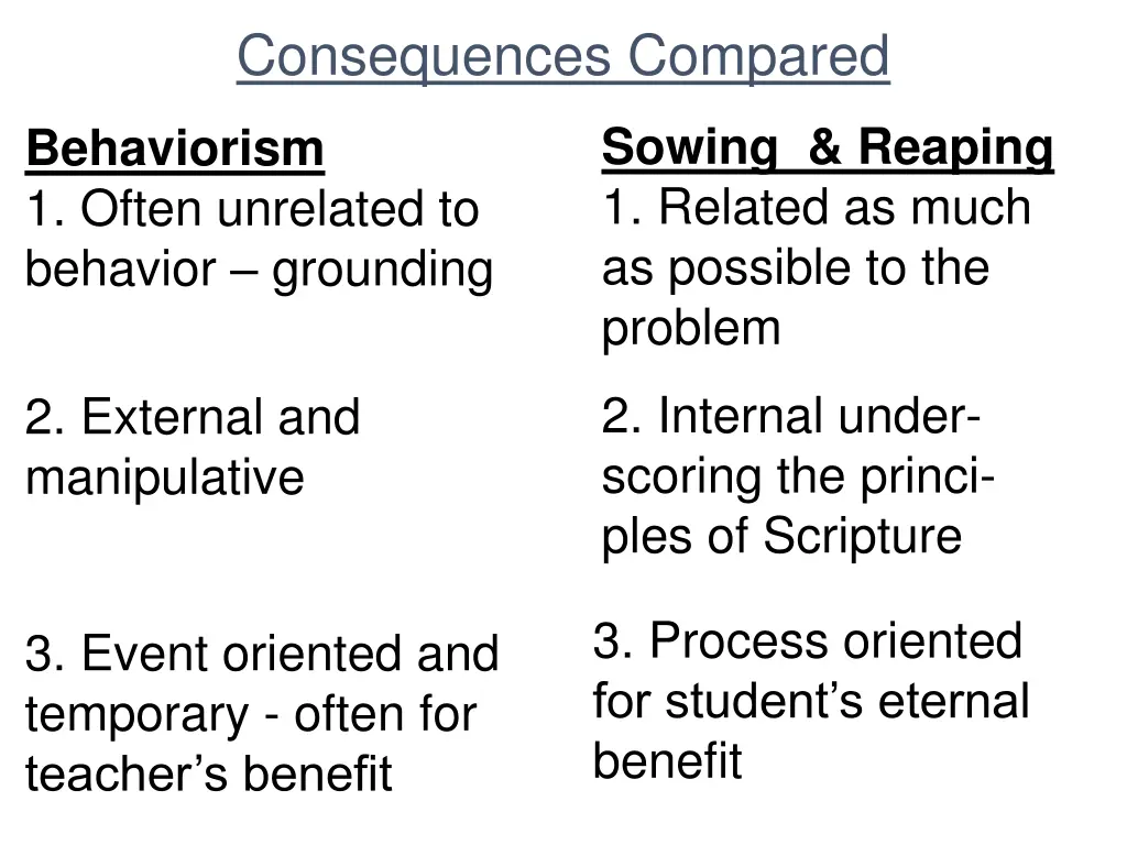 consequences compared