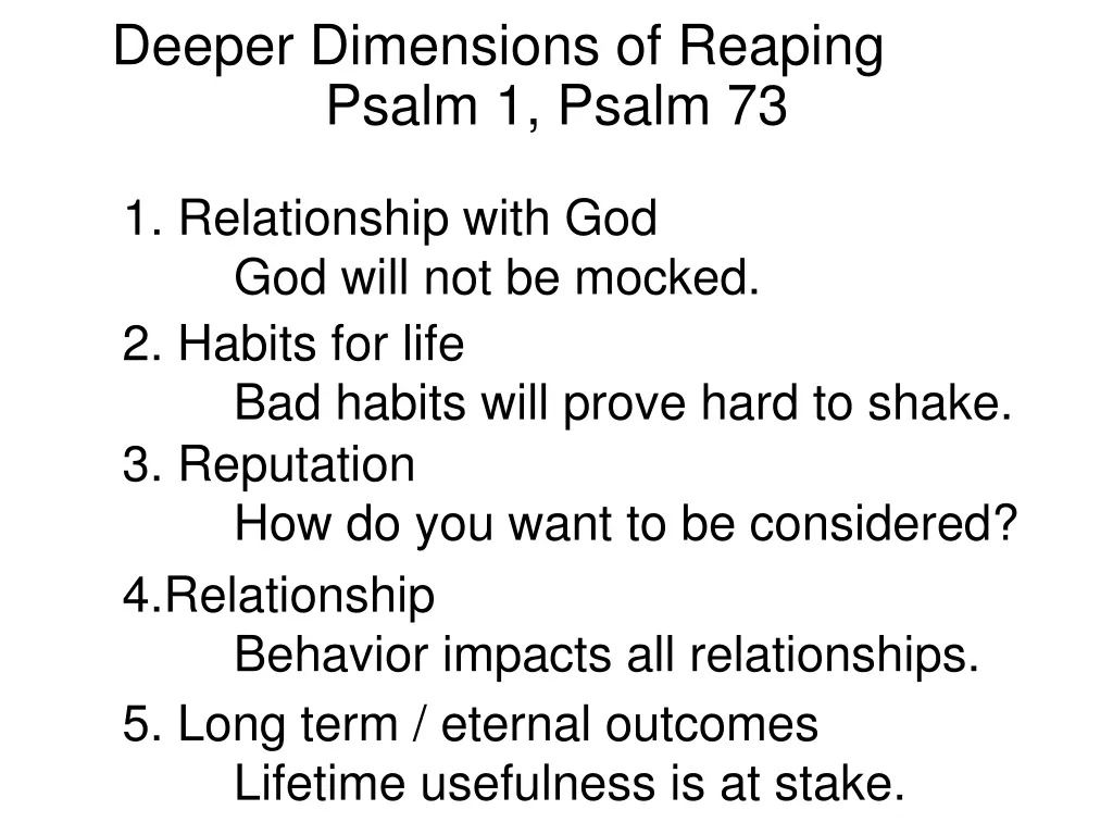 deeper dimensions of reaping psalm 1 psalm 73 1