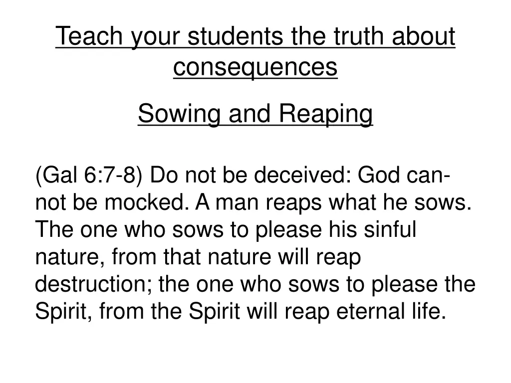 teach your students the truth about consequences