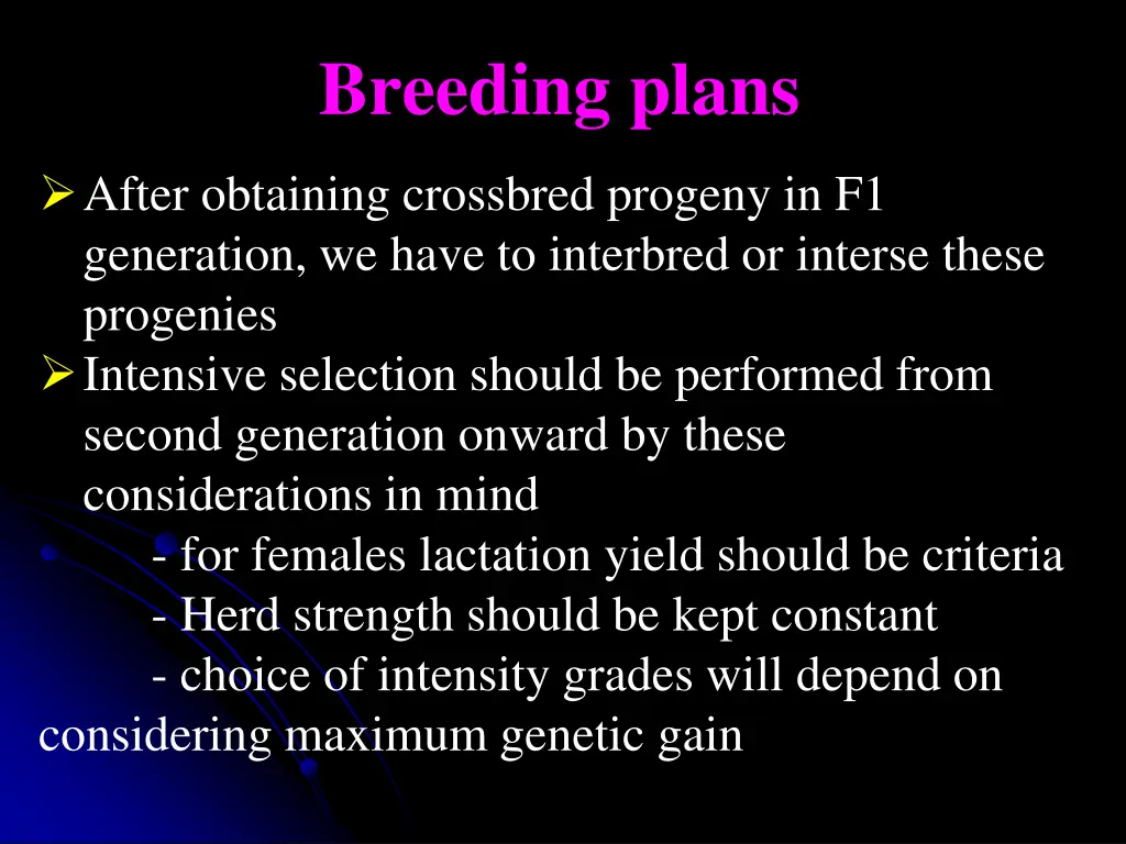 breeding plans