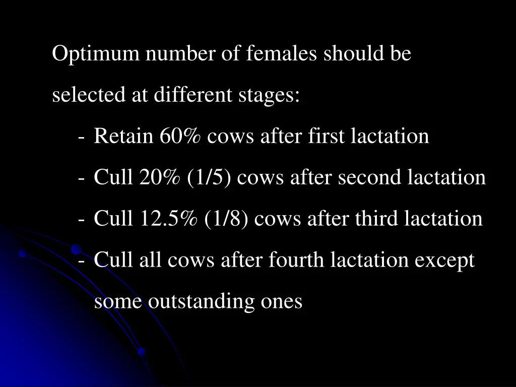 optimum number of females should be