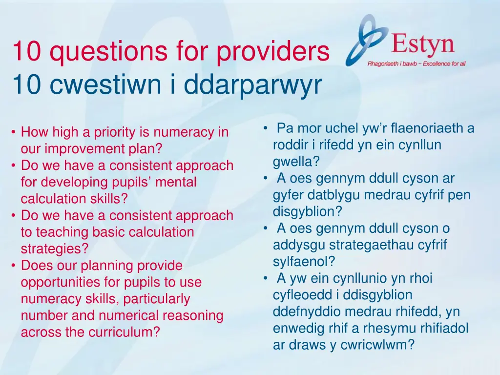 10 questions for providers 10 cwestiwn 1