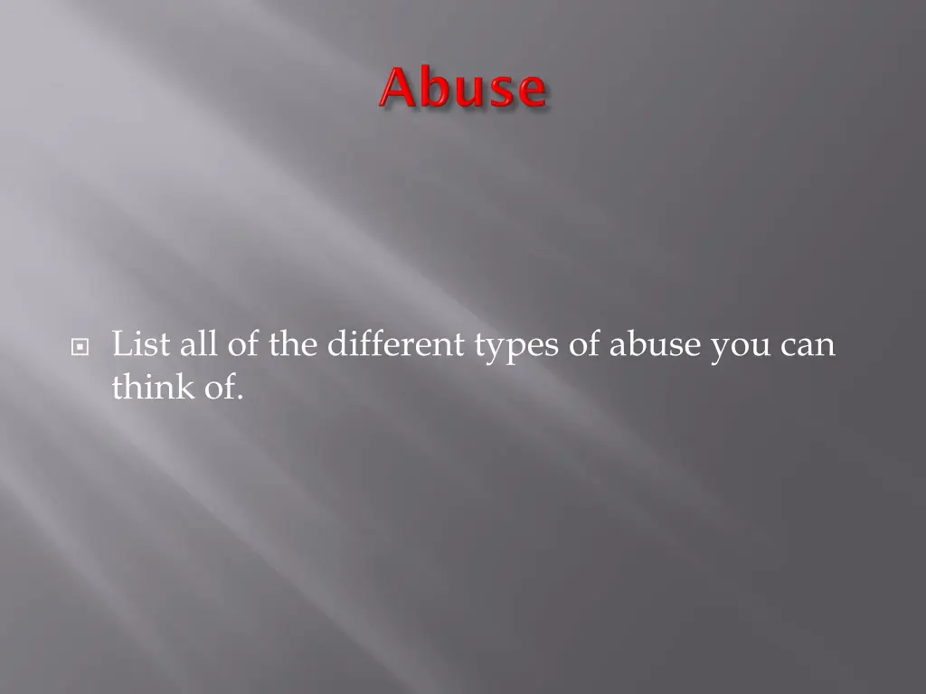 list all of the different types of abuse
