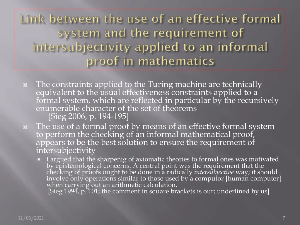 the constraints applied to the turing machine